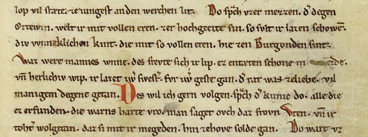 manuscript in Middle High German